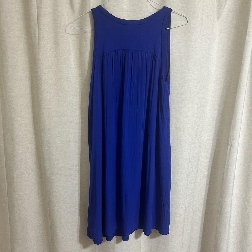 💙 Ann Taylor LOFT STUNNING ELECTRIC BLUE SWING TANK MINI DRESS 💙 Sz S - Picture 4 of 10